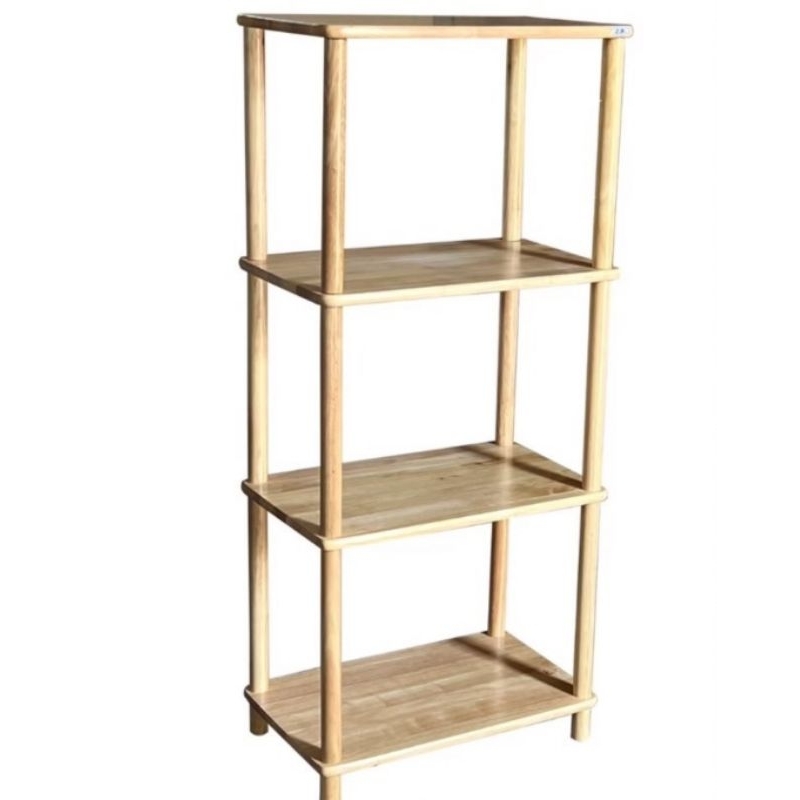 ชั้นวางของไม้ยางพาราแท้ขนาด60cm. 4ชั้น