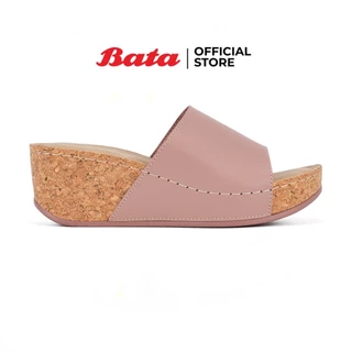 *Best Seller* Bata LADIES'HEELS รองเท้าส้นตึก WEDGE แบบสวม สูง 3 นิ้ว สีชมพู รหัส 7615529 / สีดำ รหัส 7616529