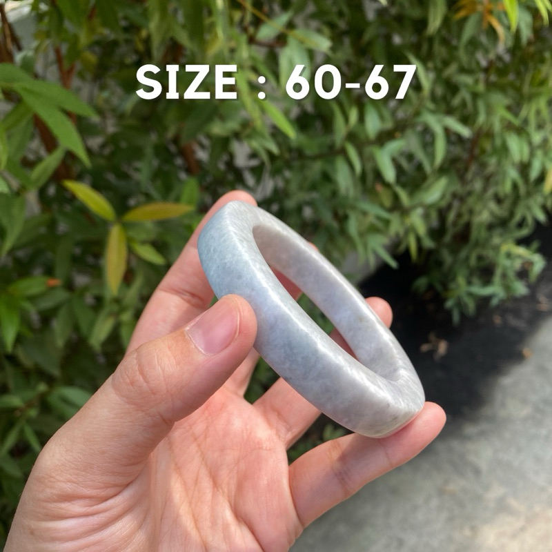 กำไลหยกแท้ กำไลหยกธรรมชาติไซส์ใหญ่ ขนาด60-67  JABG-6067