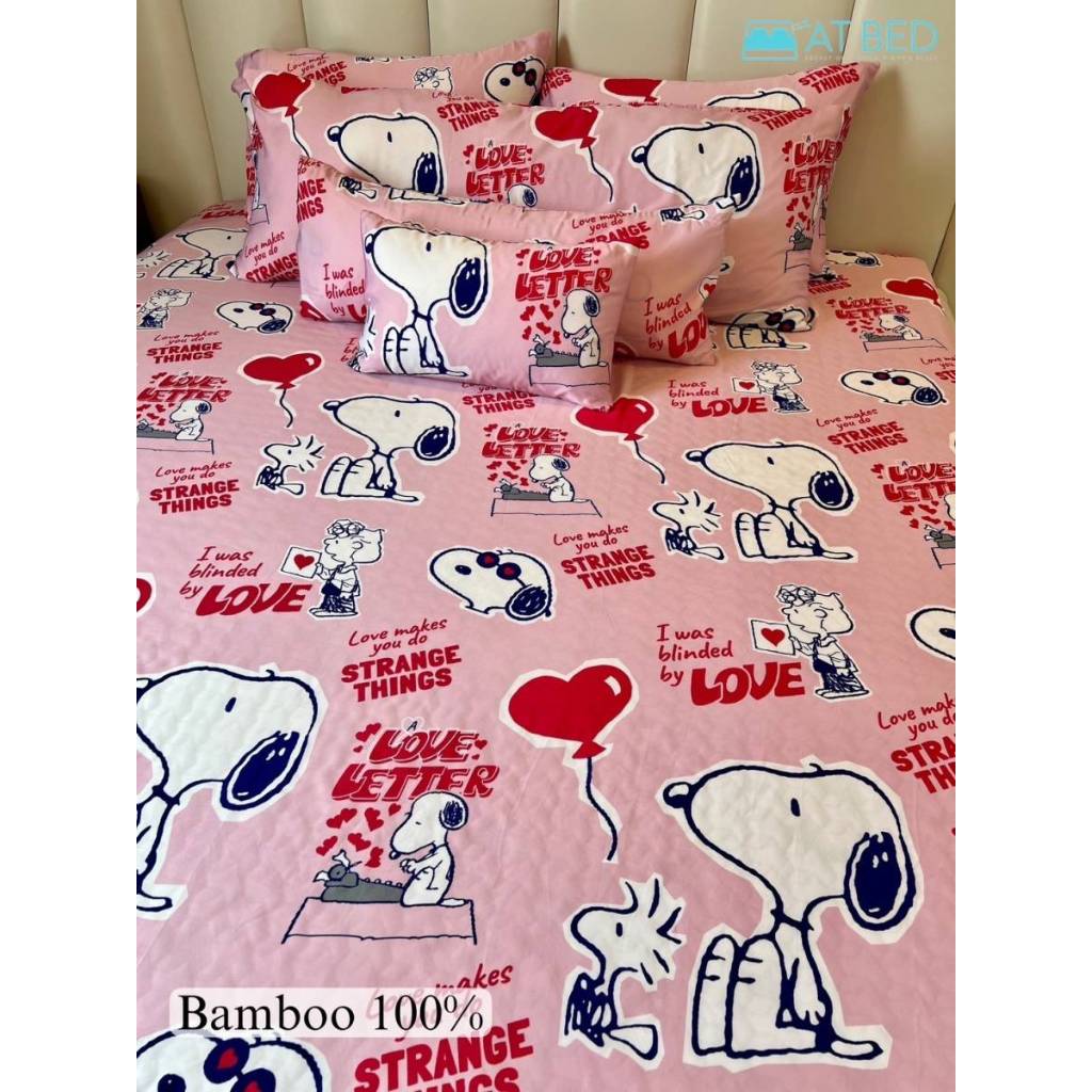 ชุดผ้าปู-ผ้าห่มนวม เนื้อผ้า Bamboo 100% ทอ 1000 เส้นด้าย ลาย Snoopy Love สินค้าลิขสิทธิ์แท้จาก USA - รูปที่ 2