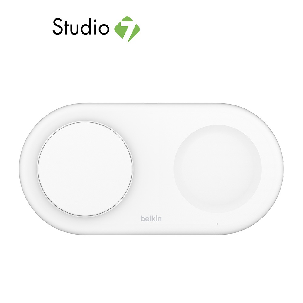 แท่นชาร์จไร้สาย Belkin 2-in-1 Wireless Charger Universal Pad 15W White by Studio7