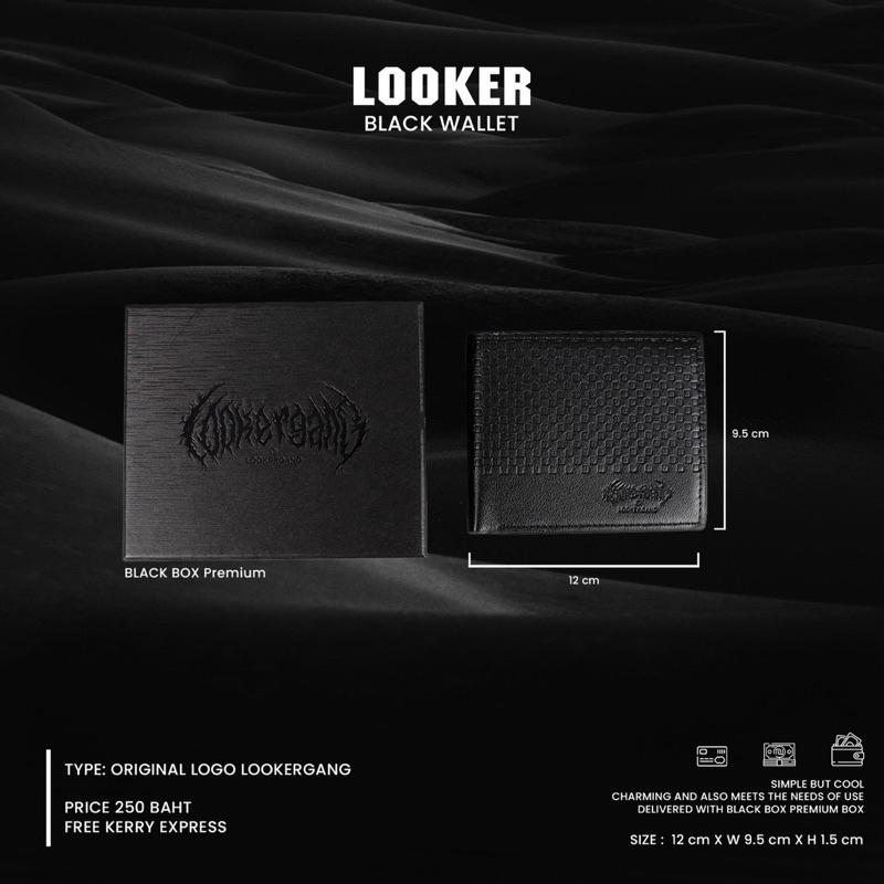 LOOKER BLACK WALLET  กระเป๋าสตางค์หนังPU พร้อมกล่อง