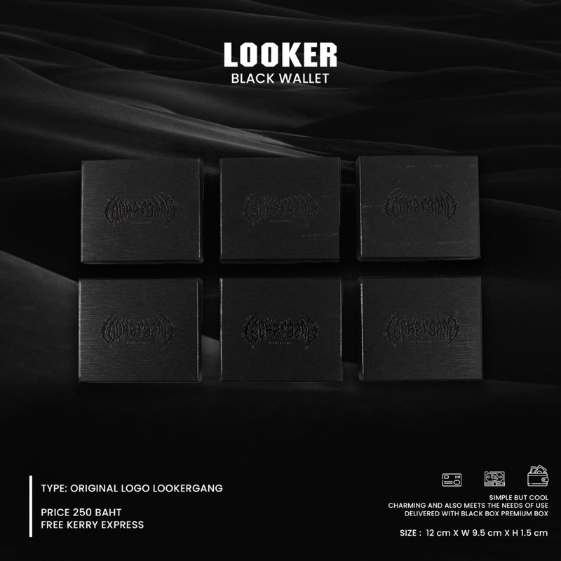 LOOKER BLACK WALLET  กระเป๋าสตางค์หนังPU พร้อมกล่อง