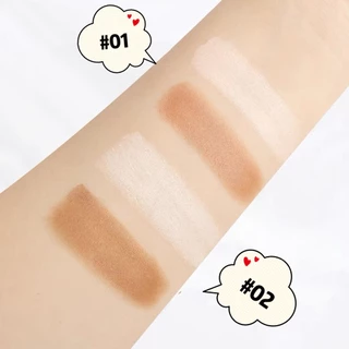 ปากกาเน้นข้อความเงาแท่งคู่หัวบรอนเซอร์สมูทคอนทัวร์Highlighter Shadow Sticks Double Head Bronzer Smooth Contour Cream