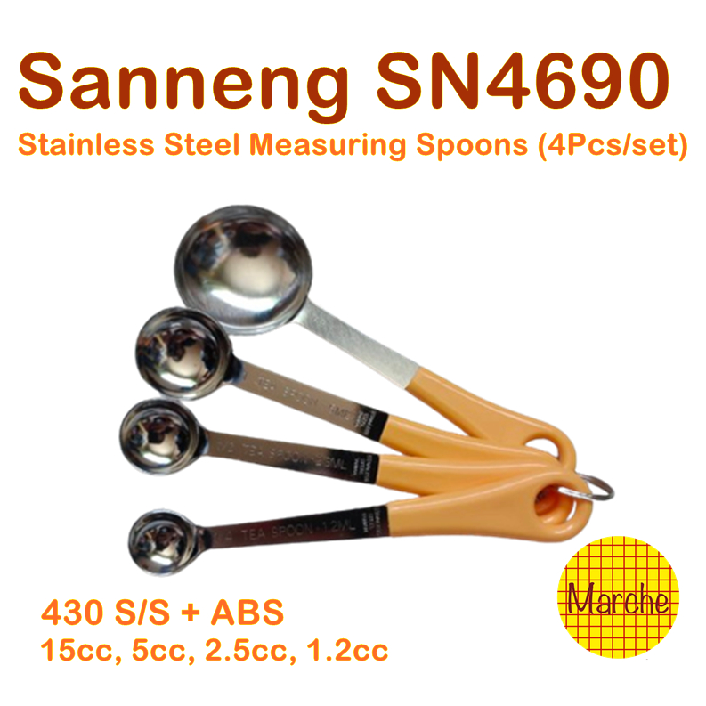 Sanneng SN4690 🇹🇼ช้อนตวง สแตนเลส Stainless Steel Measuring Spoons..