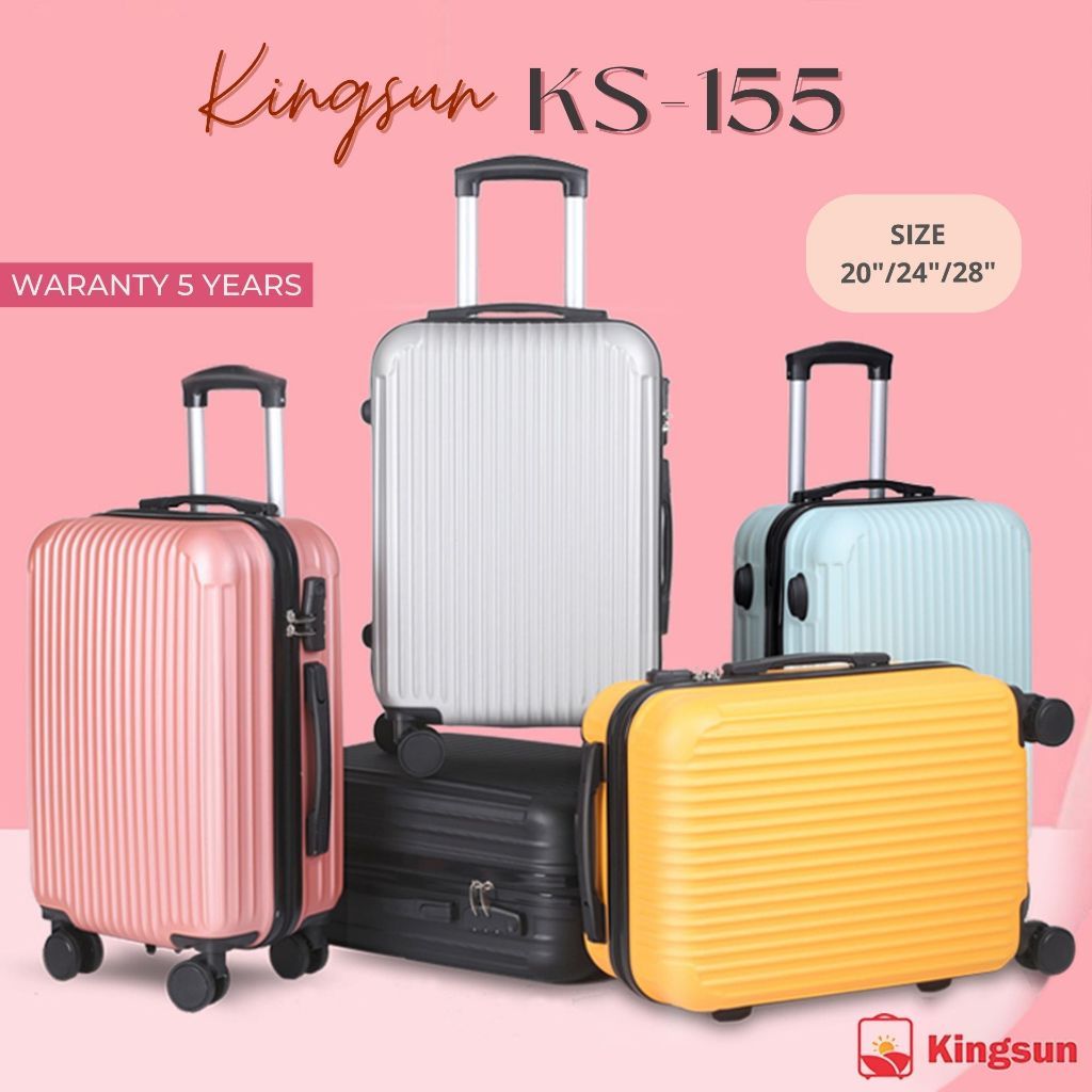 [รับประกัน5ปี] Kingsun กระเป๋าเดินทาง รุ่นซิป วัสดุABS+PC รับประกัน5ปี KS-155 ขนาด 20/24/28