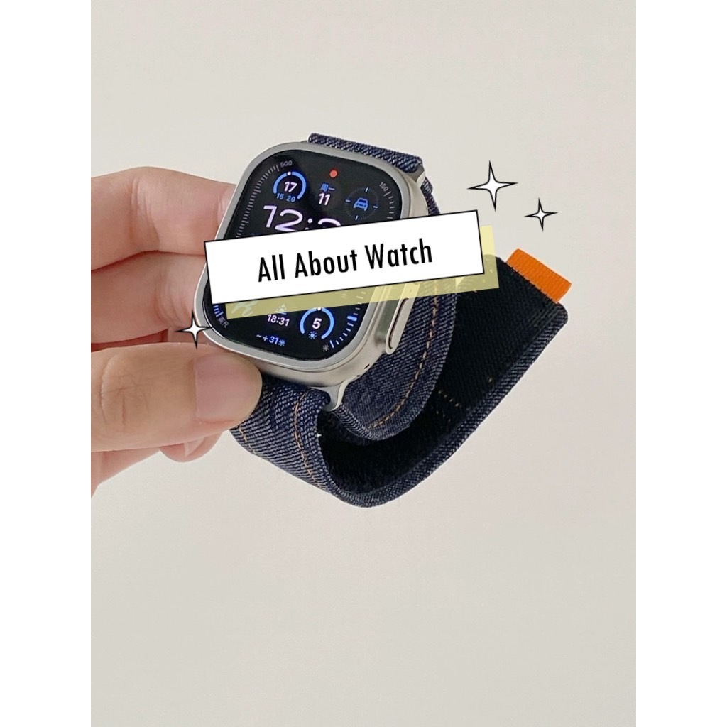 พร้อมส่ง สายนาฬิกา แบบผ้ายีนส์อัลตร้า ใช้ได้กับ Smart Watch 9 8 7 6 5 4 3 2 1  Se Ultra และรุ่น HK9P