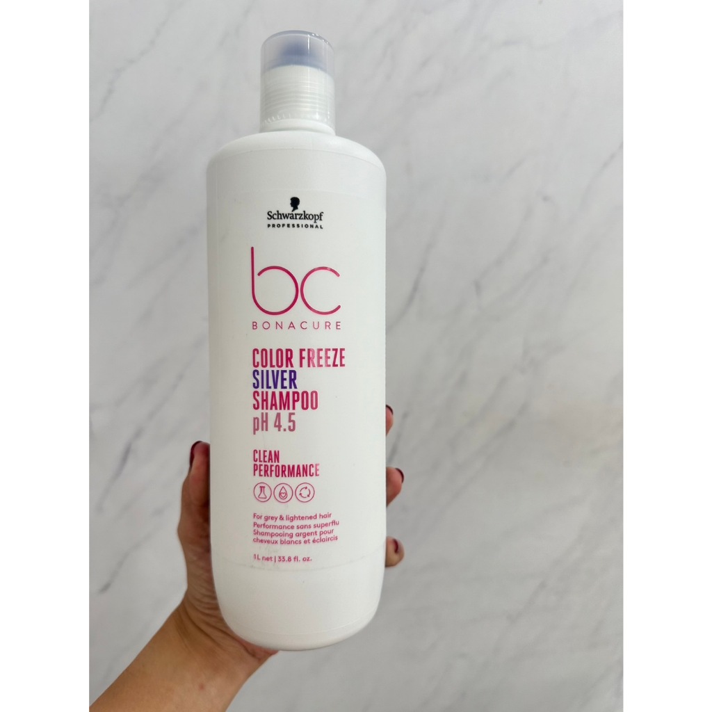 schwarzkopf bc bonacure ph 4.5 color freeze silver shampoo / conditioner 1000 ml.