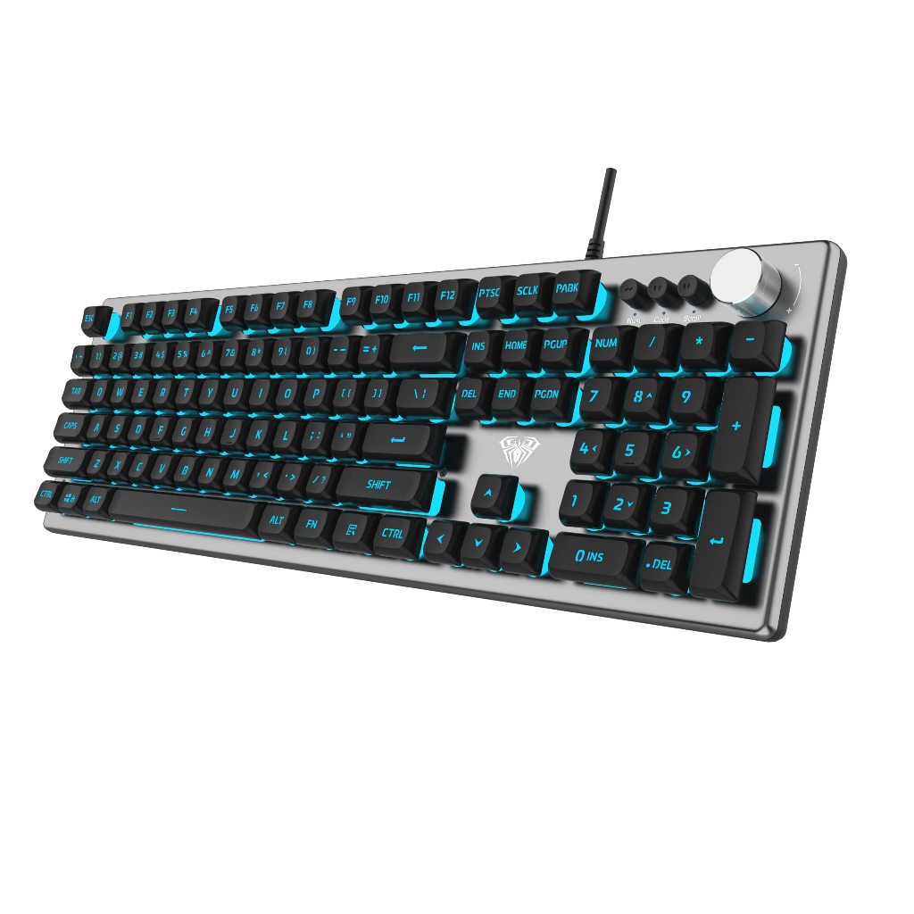 AULA F2028 Wired USB Gaming Keyboard (Black, Grey)