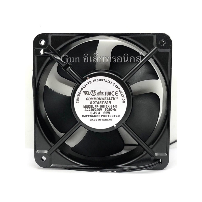 พัดลม 7นิ้ว Model : FP-108 EX-S1-B AC220-240 50/60Hz 0.45A 65W  size180x180x60 mm.