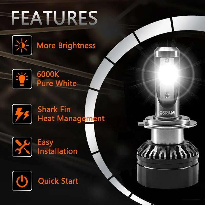 หลอดไฟหน้ารถยนต์ LED OSRAM LEDriving XLZ H4 12V25W อุปกรณ์เสริมรถยนต์ H4