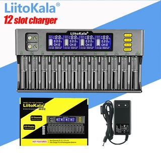เครื่องชาร์จถ่าน LiitoKala Lii-S12 ชาร์จได้ 12 ก้อน รองรับ 26650，21700，20700, 18650, 18490, 18350 AA AAA - Battery Charg