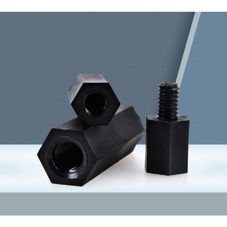 Black Screw Nylon Plastic Nut M3x6+6 น็อตพลาสติก รองเมนบอร์ด (10 PCS) - รูปที่ 5