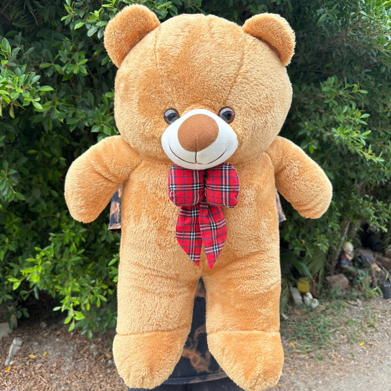ตุ๊กตาหมีเทดดี้ขนนุ่มโบว์สก๊อตขนาด65เซนติเมตร#ผ้านุ่ม#สวยตรงปก#พร้อมส่ง