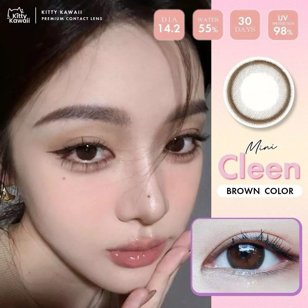 🔥คอนแทคเลนส์ ✨ขนาดมินิ ✨Brown / Black✨Mini cleen (kittykawaii)