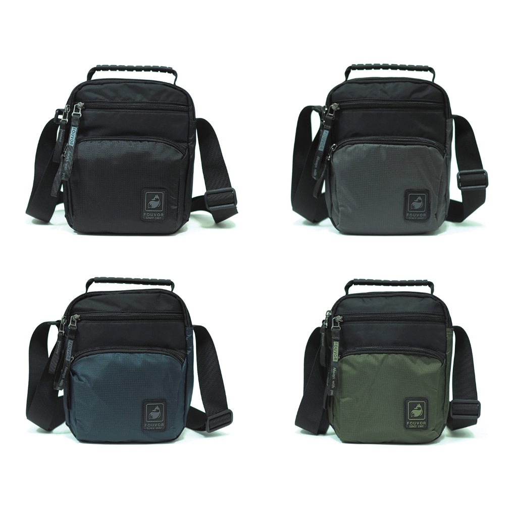 Fouvor กระเป๋าสะพายข้าง ใบเล็ก กระทัดรัด รุ่น 3027-03 (มี 4 สี : ดำ, เทา, กรม, เขียว)
