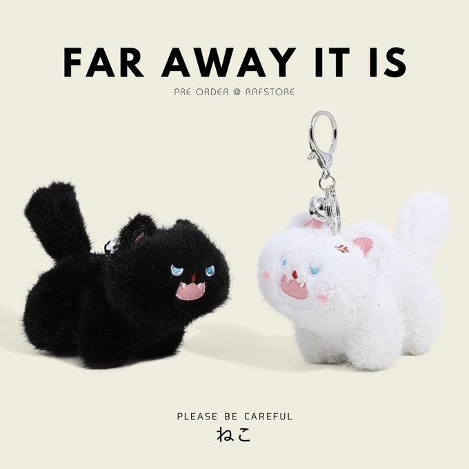 พวงกุญแจแมวเหมียว ตุ๊กตาแมวหน้าดุ  หางสั่นได้ ที่ห้อยกระเป๋า