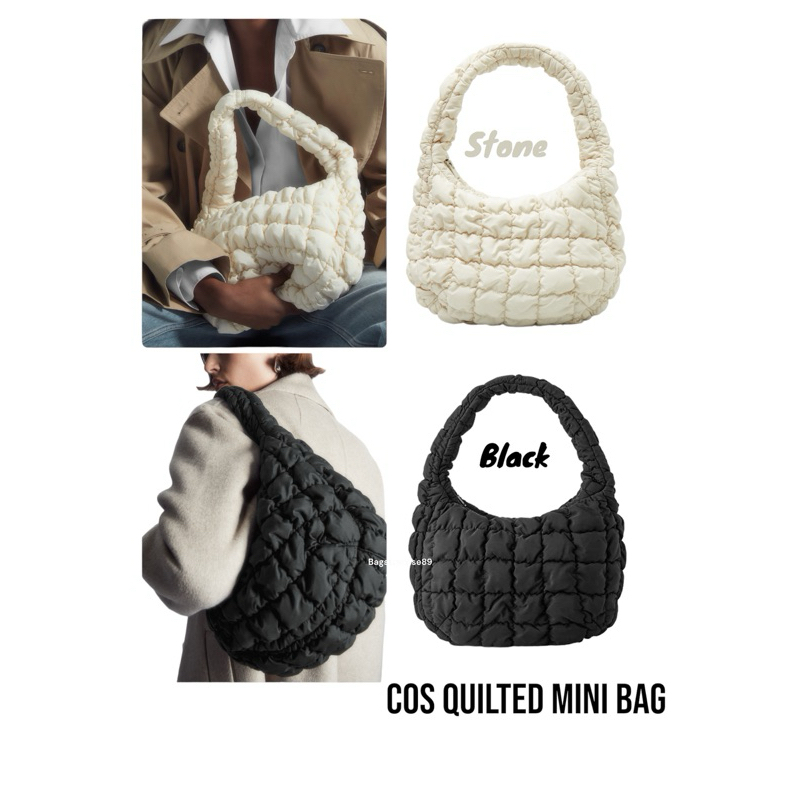 [ พร้อมส่ง ❗️]กระเป๋า Cos quilted mini bag สีขาว stone (shop 🇩🇪)