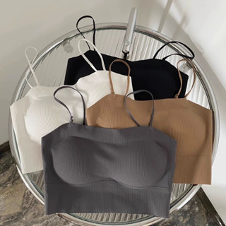 ชุดชั้นในสปอร์ตบรา เสื้อซับใน บราสายเดี่ยว ปรับสายได้ มีฟองน…