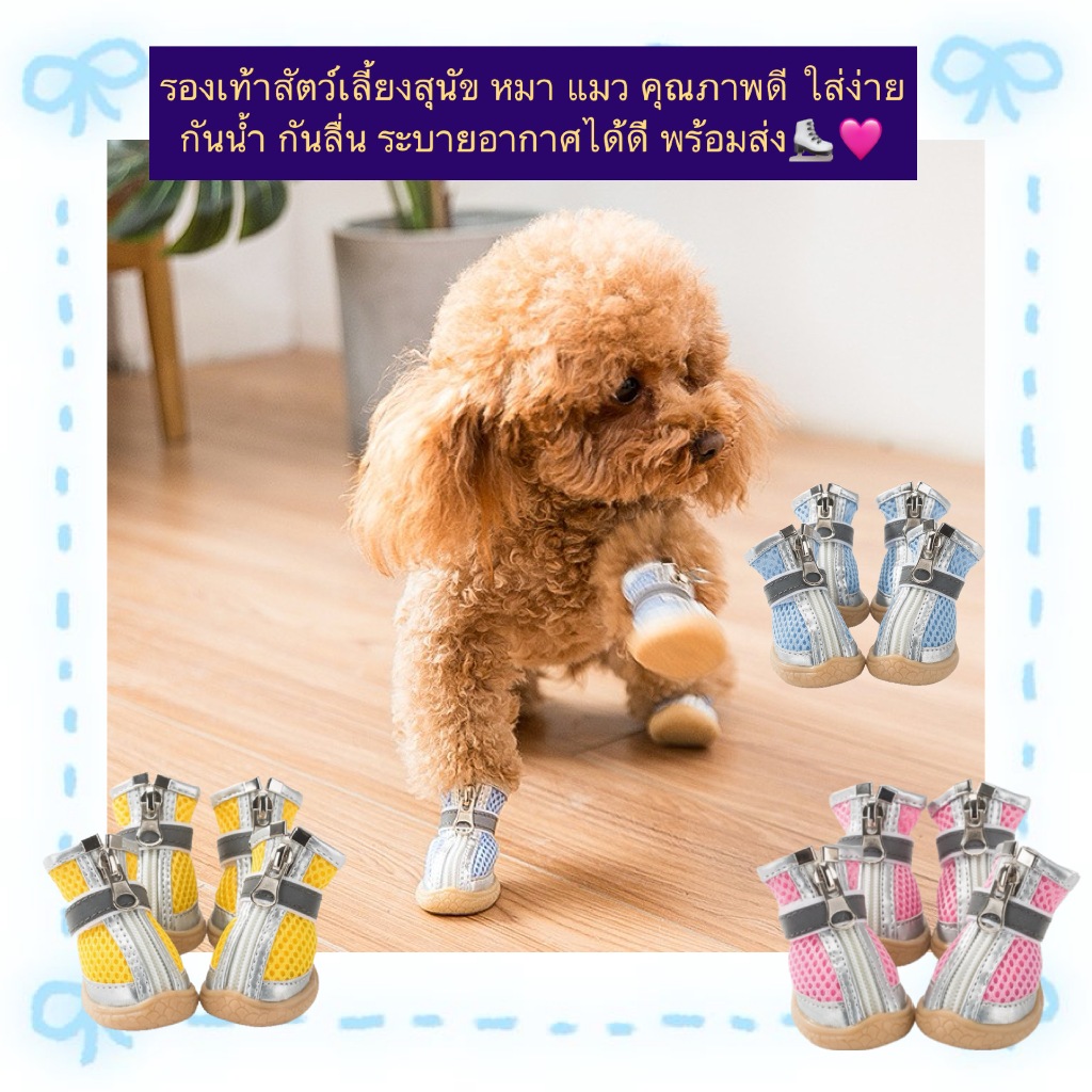 PP-867 รองเท้าสัตว์เลี้ยงสุนัข หมา แมว คุณภาพดี ใส่ง่าย กันน้ำ กันลื่น ระบายอากาศได้ดี พร้อมส่ง