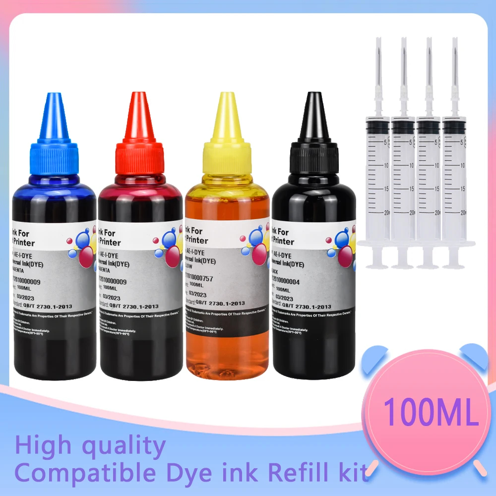 [สต็อกประเทศไทย] หมึกปริ้นเตอร์ Epson 4 * 100ml มล. เหมาะสำหรับเครื่องพิมพ์หมึกรีฟิลทุกรุ่น