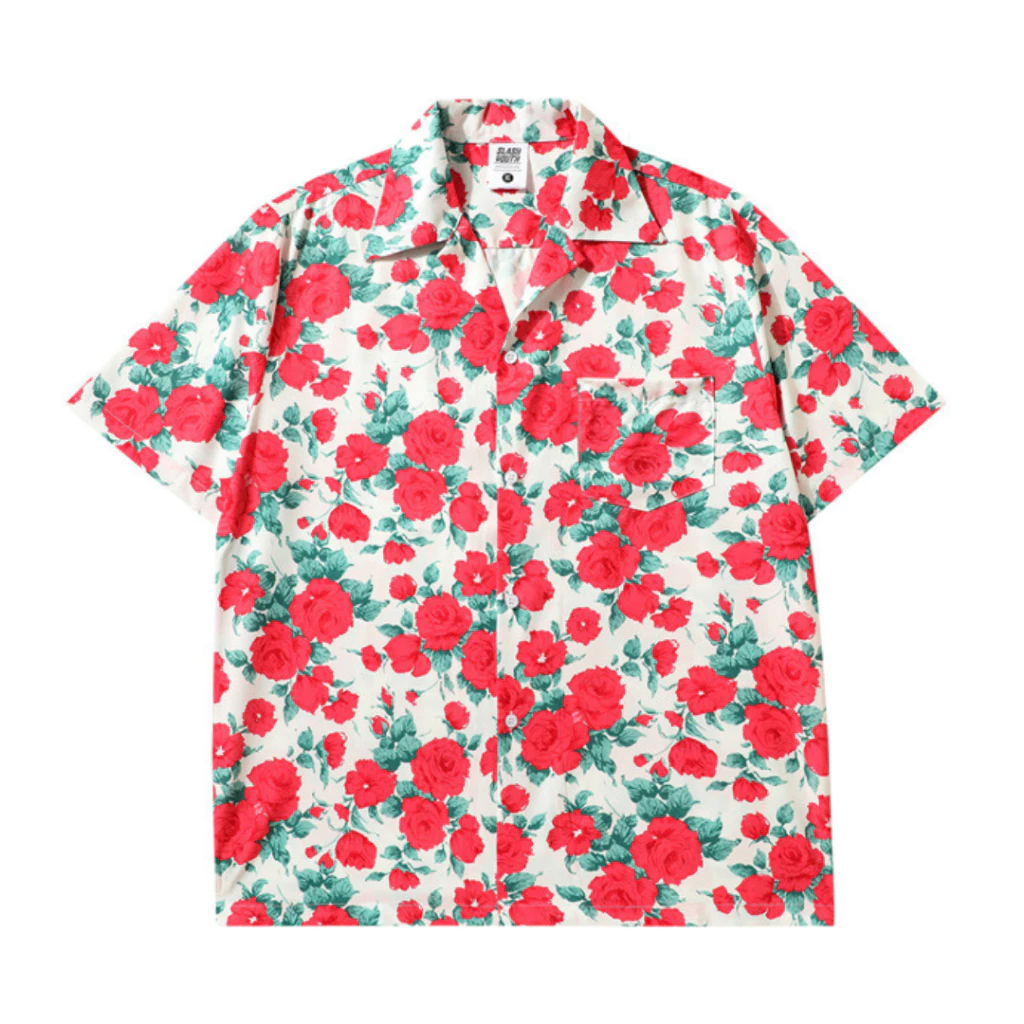 เสื้อฮาวายแขนสั้นลายกุหลาบแดง Red Rose Hawaii Shirt thumbnail 3
