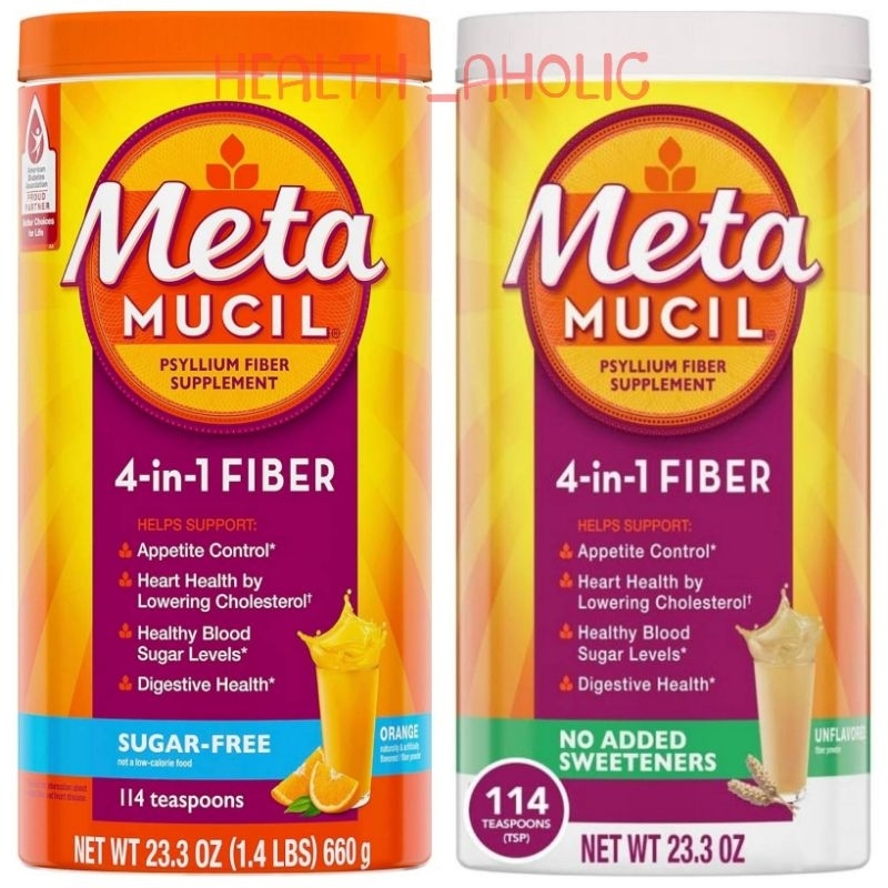 Metamucil Psyllium Husk Powder Sugar-Free 4-in-1 Fiber, Orange Flavored, 114 teaspoons