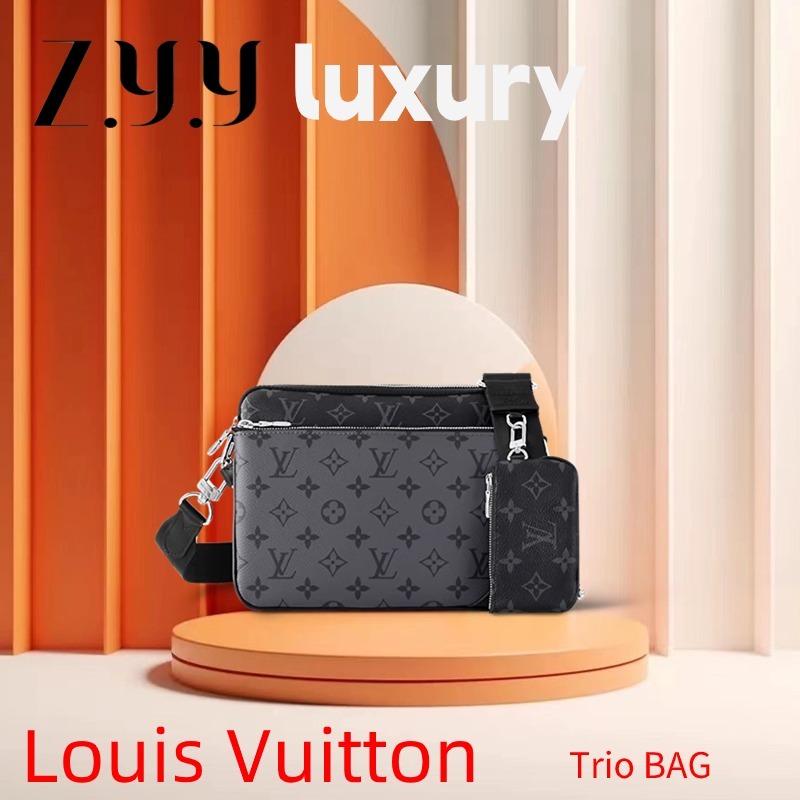 New Hot sales ราคาพิเศษ Ready Stock หลุยส์วิตตอง Louis Vuitton Trio Messenger Bag กระเป๋าสะพายข้างผู้ชาย