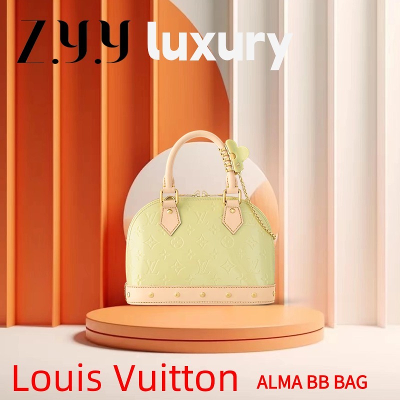 New Hot sales ราคาพิเศษ 24✅-หลุยส์วิตตอง กระเป๋า Louis Vuitton Alma BB กระเป๋าสะพายไหล่ผู้หญิงใบเล็กวัสดุหนังสิทธิบัตร