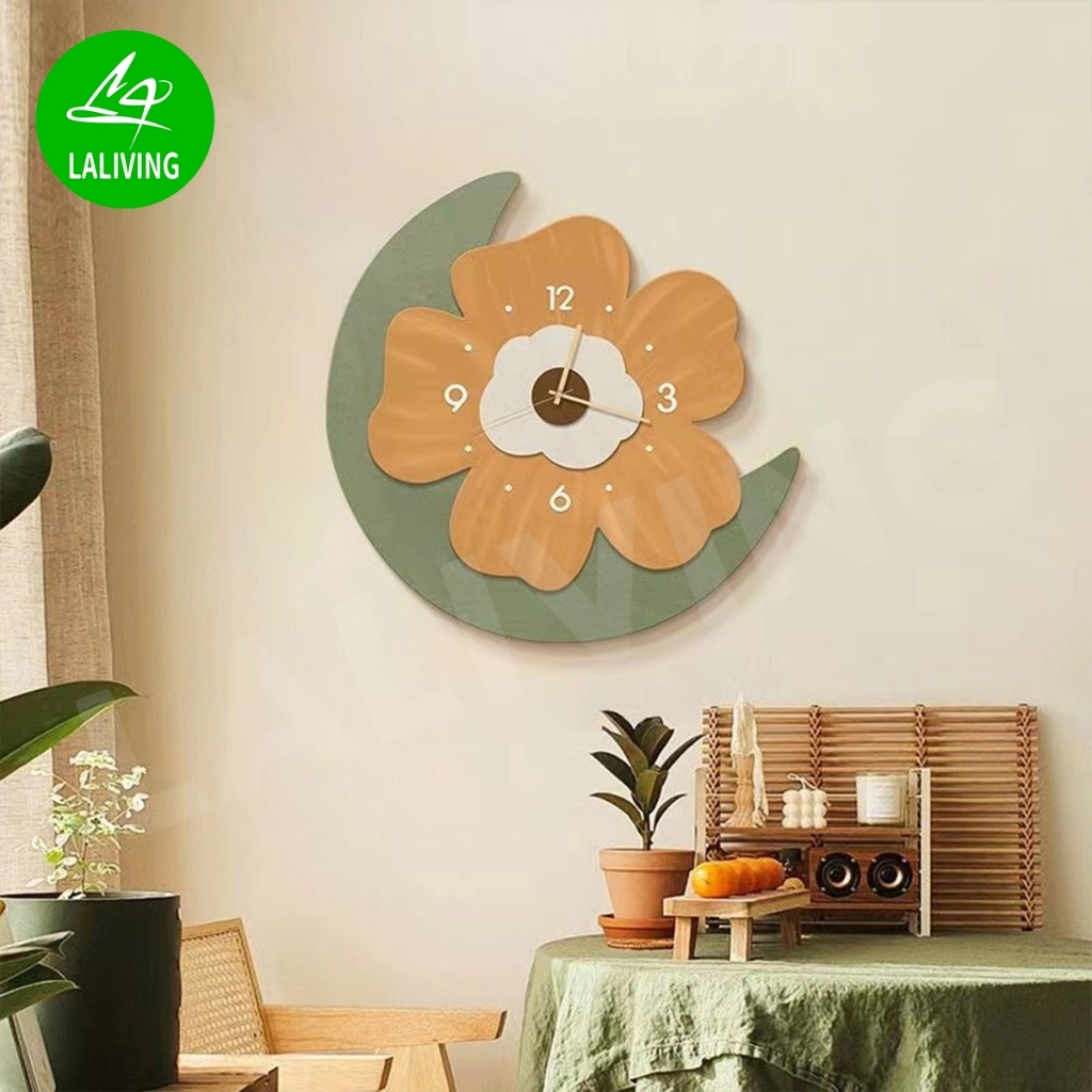 นาฬิกาแขวน นาฬิกาติดผนัง ทรงดอกไม้ เข็มเดินเรียบ ไร้เสียง ประหยัดถ่าน ของตกแต่งบ้าน ขนาด30-40cm - รูปที่ 2