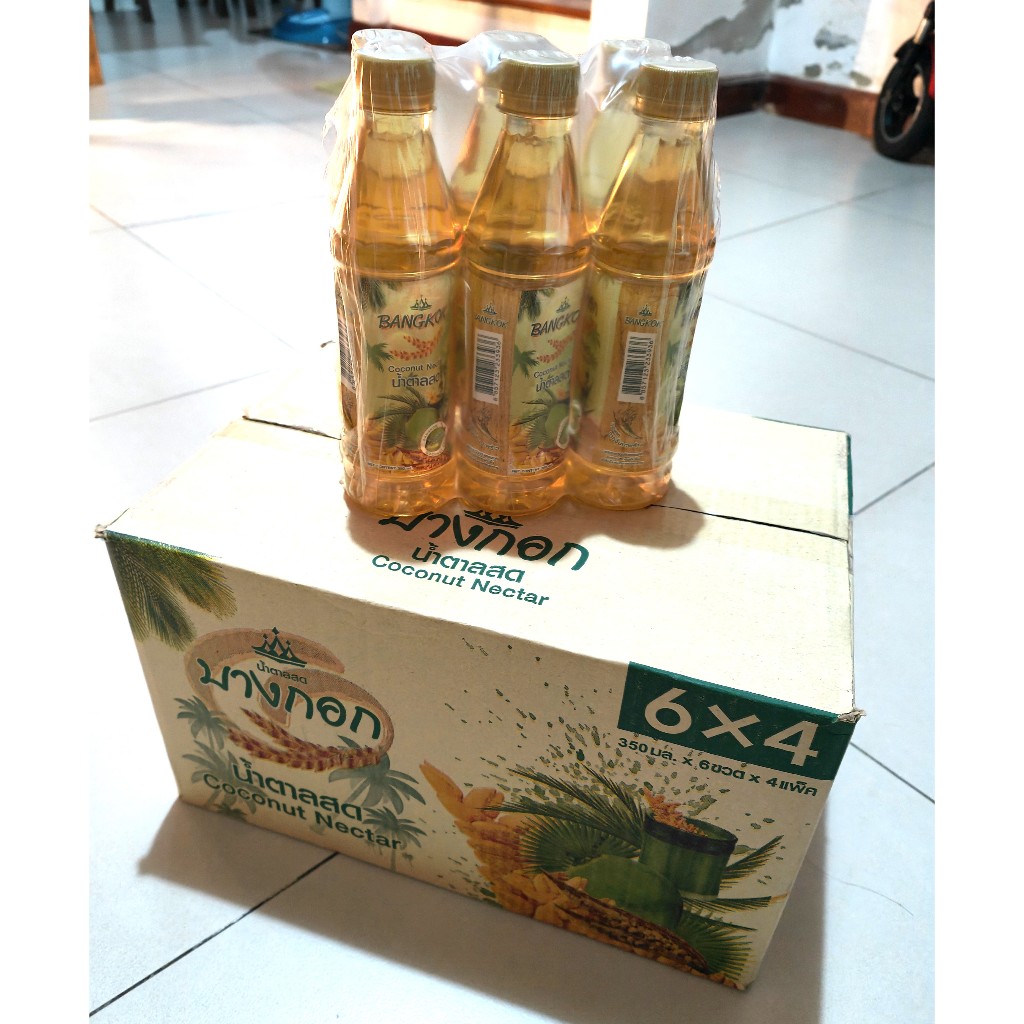 **แพค 6 ขวด x 350ML** น้ำตาลสดแท้ จากดอกจั่นมะพร้าวแท้ ตราบางกอก Bangkok ซีคอน C-CON โคฟี่ ตลาดน้ำ จ