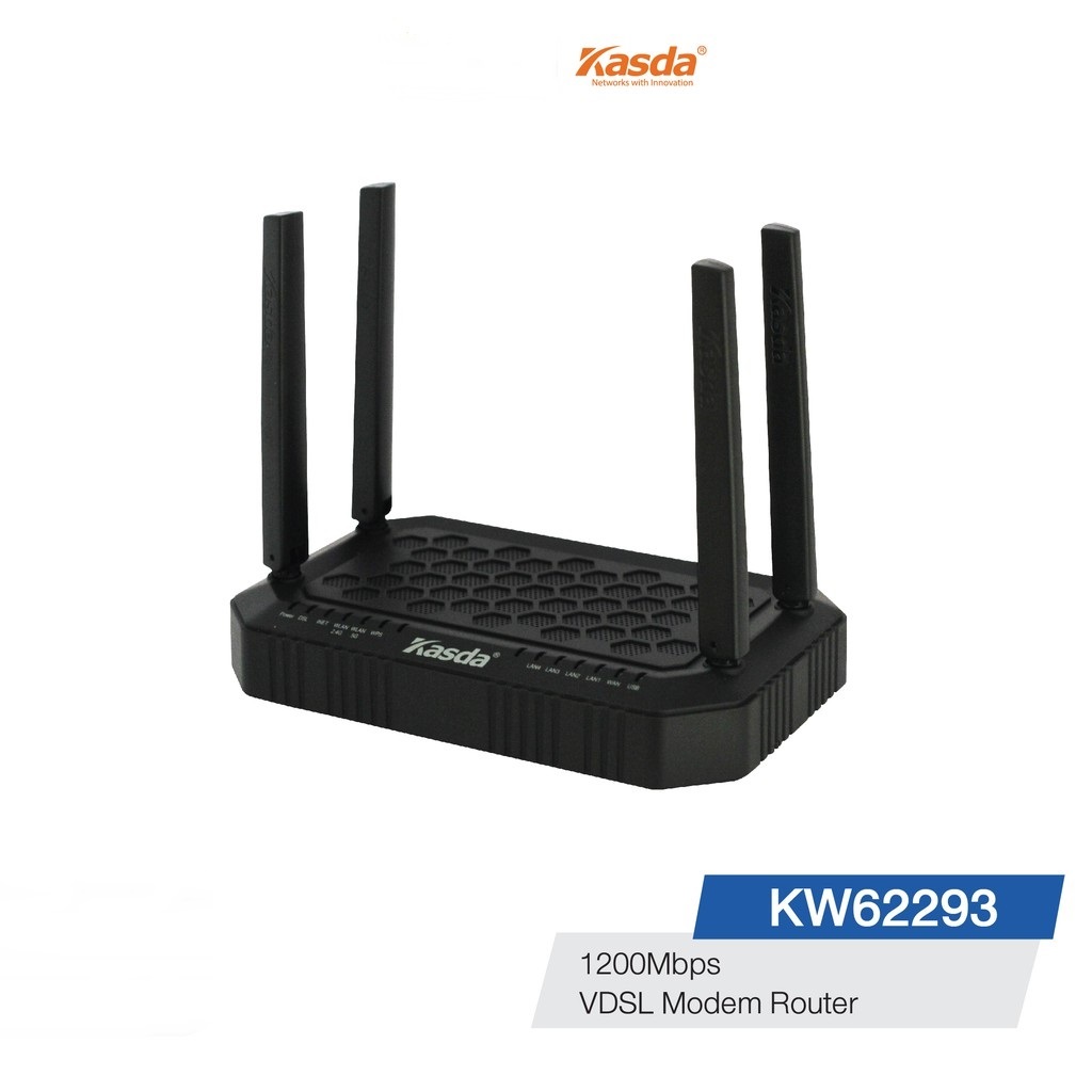 Modem Wi-Fi Router  11AC 1200Mbps VDSL  KASDA KW-62293