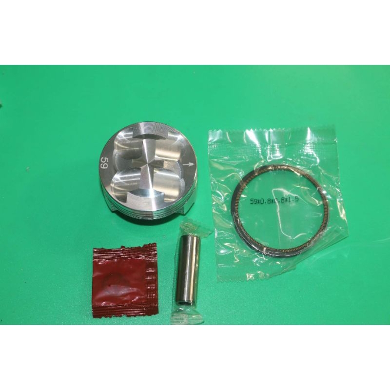 ลูกสูบ59 หลบ4วาว ใส่เวฟ125 พร้อมแหวนสลัก