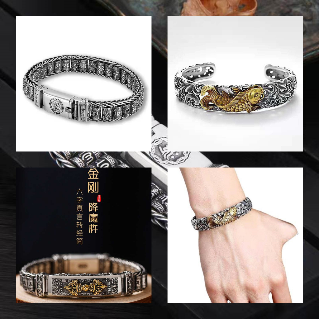 พร้อมส่ง!! กำไลข้อมือ กำไลสแตนเลส ใส่เสริมความเท่ ใส่เที่ยวได้ ไม่ลอก ไม่ดำ