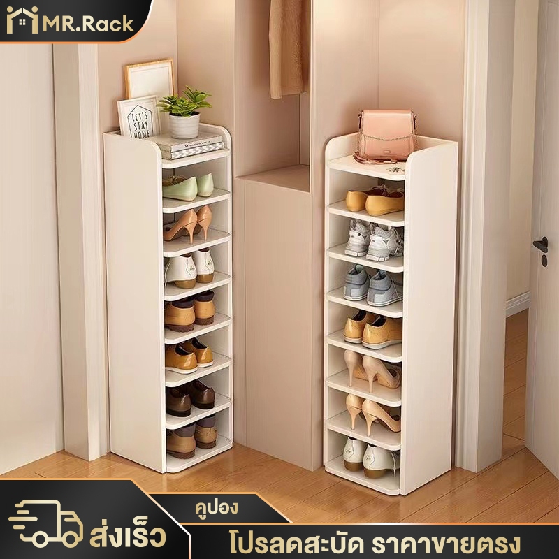 ชั้นวางรองเท้า ตู้รองเท้า สไตล์เรียบง่าย ประกอบง่าย เคลื่อนย้ายสะดวก มี 4 ชั้น 6 ชั้น 7 ชั้น 8 ชั้นให้เลือ