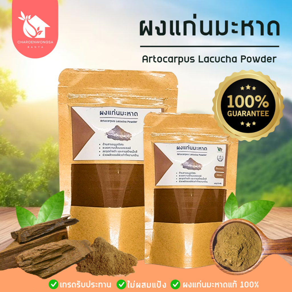 ผงแก่นมะหาด【พร้อมส่ง 🍑 ส่งฟรี 】แก่นมะหาดบดผง ของแท้ 💯 ไม่ผสม ขนาด 50 g. และ 100 g. (Artocarpus Lacucha Powder)