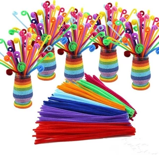 ลวดกำมะหยี่ ขนาด 0.6x30mm 100เส้น สีสันสดใส แบบคละสี ทำดอกไม้ ขนฟูนุ่ม ลวดDIY ส่งเร็ว สินค้าพร้อมส่ง