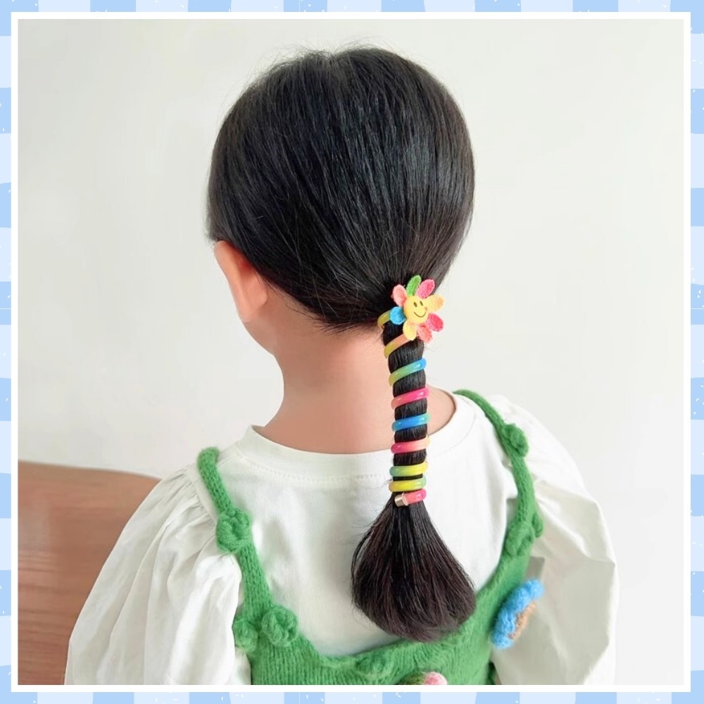 ยางรัดผมแบบเกลียว ยางมัดผมเด็ก รัดผมหางม้า ลายการ์ตูน แฟชั่นเด็กผู้หญิง น่ารัก สีสันสดใส (ราคา 1 ชิ้น) พร้อมส่ง!!! - รูปที่ 5