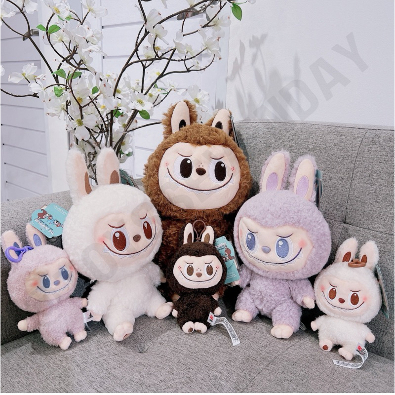 ( พร้อมส่ง ) ตุ๊กตา หมอนผ้าห่มและผ้าห่ม LABUBU & MOKOKO จาก POPLAND