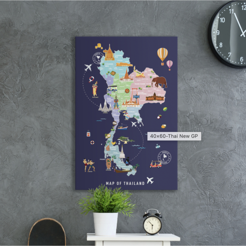 บอร์ดแม่เหล็ก ลายท่องเที่ยวไทย (Map of Thailand) Ver.2