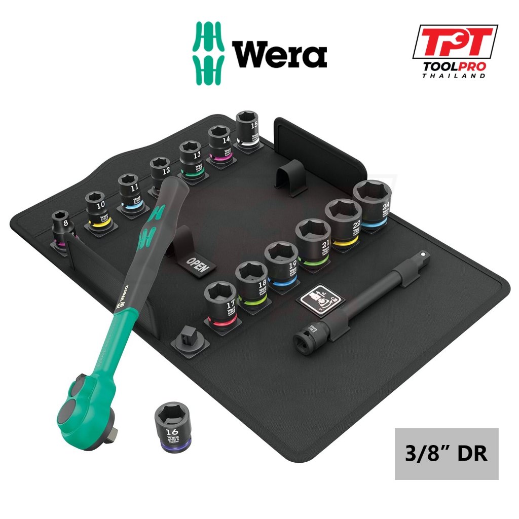 Wera ชุดเครื่องมือ ลูกบล็อก 3/8", Ratchet Set, 8100 SB 12 Zyklop Comfort (05005530001)