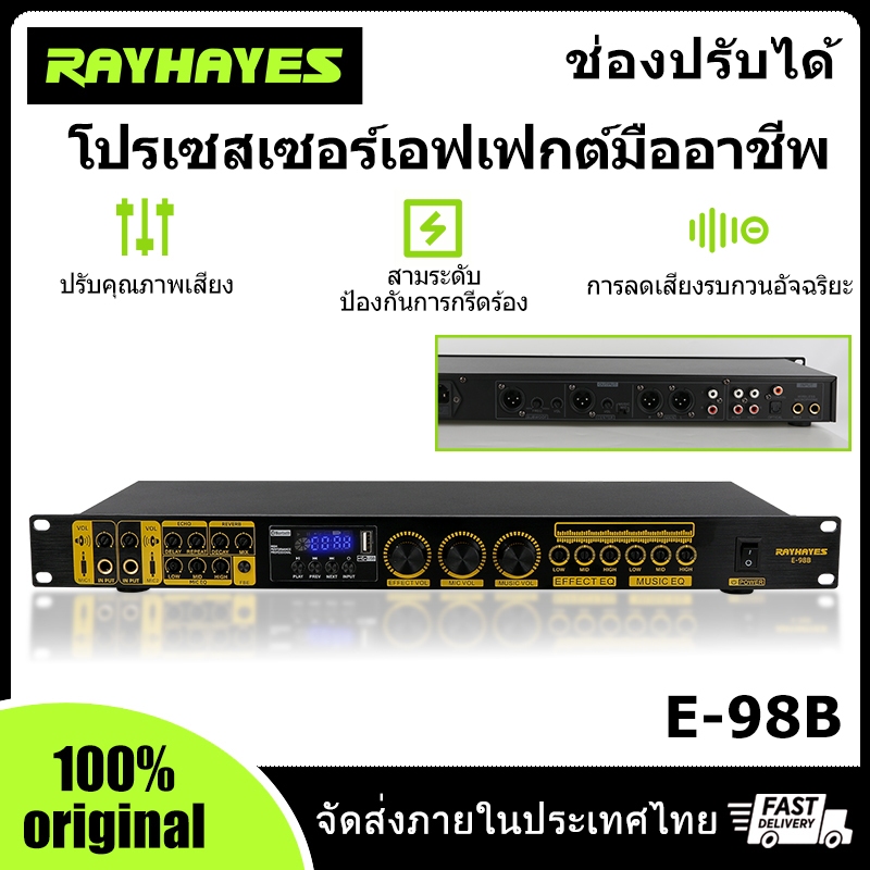 RAYHAYES pre-effector intelligent noise reduction anti-howling high/mid/bass adjustment audio processor