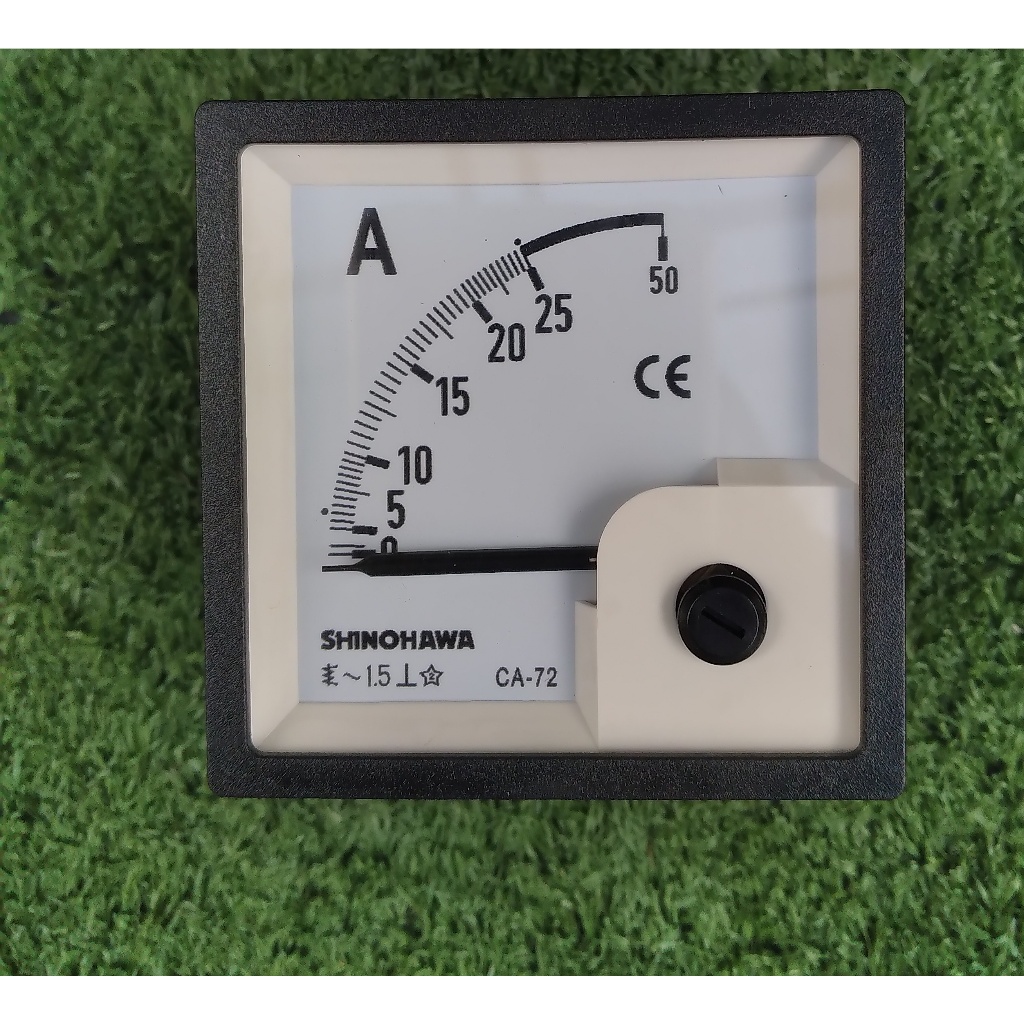 SHINOHAWA : AC Amp meterCA-72 72x72mm.25A(ต่อตรง)