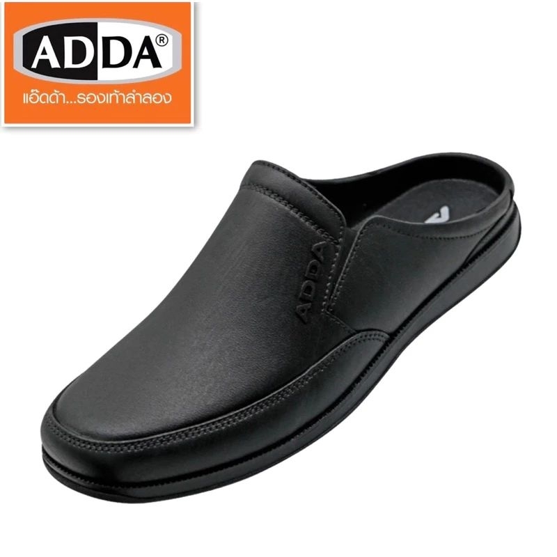 ADDA รุ่น 17501 รองเท้าคัทชู ปิดหัวเปิดส้นผู้ชาย (7-10) สีดำ รองเท้าแตะ ลำลอง