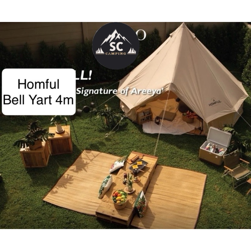 Homful Bell Yart Tent เต็นท์กระโจม ผ้าTC Cotton รับประกัน1ปี มีให้เลือก 3 ขนาด