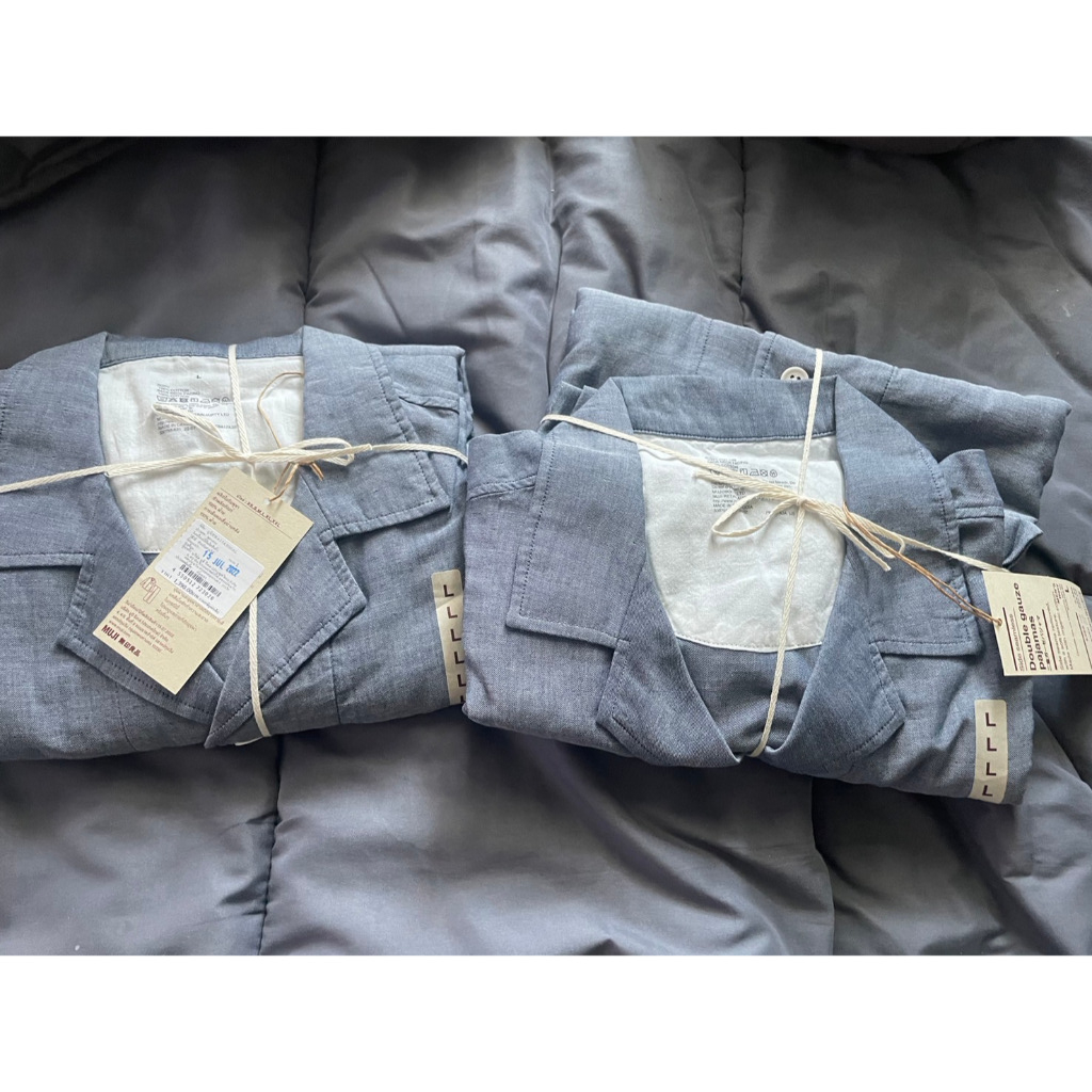 muji ชุดนอนแขนยาว men pajamas sizeL สีกรมท่า มือ1