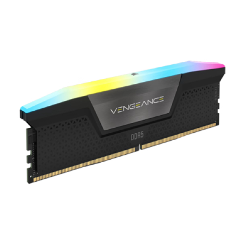iHAVECPU RAM (แรม) CORSAIR VENGEANCE RGB 32GB (16x2) DDR5 5600MHz BLACK (CMH32GX5M2B5600C40K)