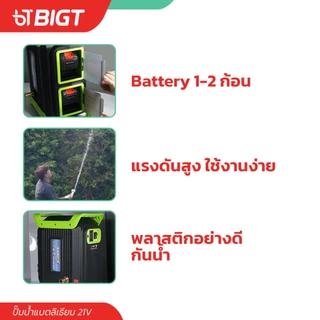ปั๊มน้ำแบตลิเธียมปั๊ม8สูบ (เครื่องอย่างเดี่ยว) Nakita 21V แบตในตัว + สายพ่น+ หัวพ่น - แบตใหญ่ เครื่องพ่นยาปั้มพ่นยาแบตเต