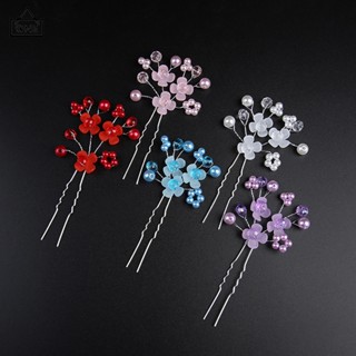 COD❤️กิ๊บติดผมดอกไม้หลากสีส์ใสมุกหรูหราเกาหลีแฟชั่นหางม้าสำห…