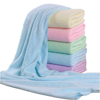 40x70 ซม. ผ้าเช็ดตัว สีพื้น ปั้มลาย ช็ดตัวนาโน ขนหนูนาโน ขนห…